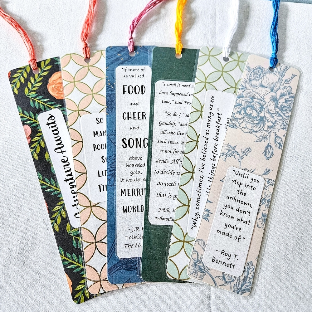 Handmade Tall Book Quote Bookmarks - Randomly Picked - Get 1 Free w/ Purchase!